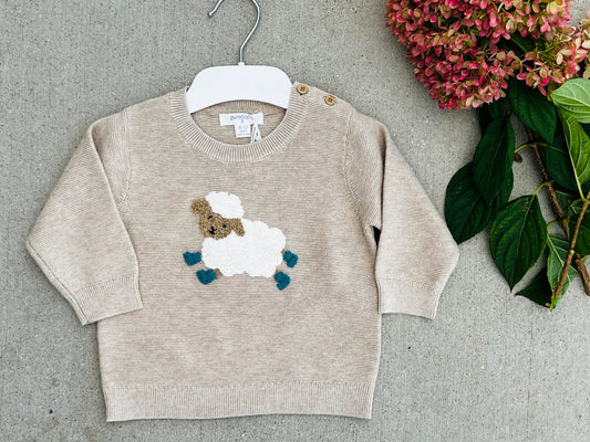 Organic Almond 3D Sheep Sweater