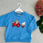 Blue Applique Tractor Sweatshirt