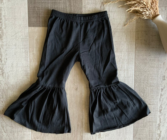 Black Cotton Flare Pants