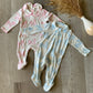 Farm Toile Pink Smocked Footie