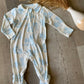 Farm Toile Blue Smocked Footie