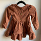 Long Sleeve Brown Twirl Dress