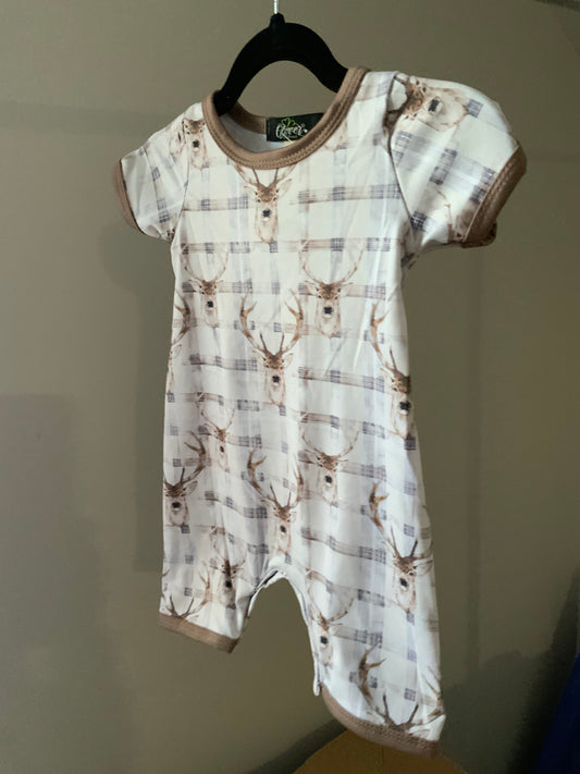 Plaid Deer Romper