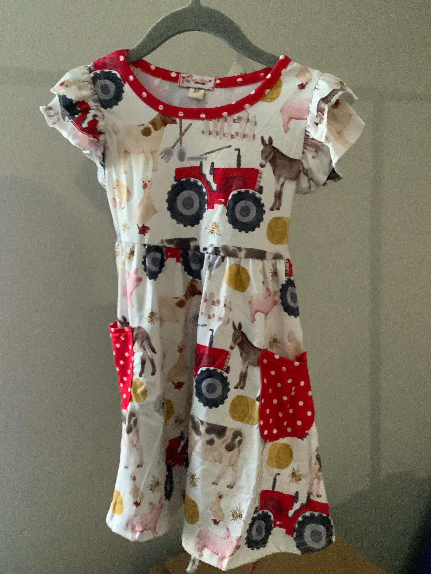 Red Tractor Farm Dress