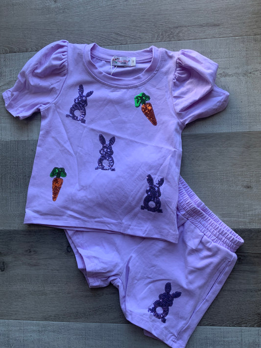 Lavender Sequin Bunny Set