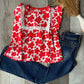 Floral Red Detailed Blouse