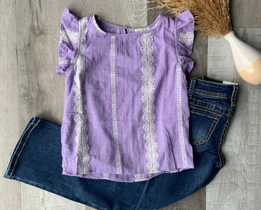 Floral Lavender Detailed Blouse