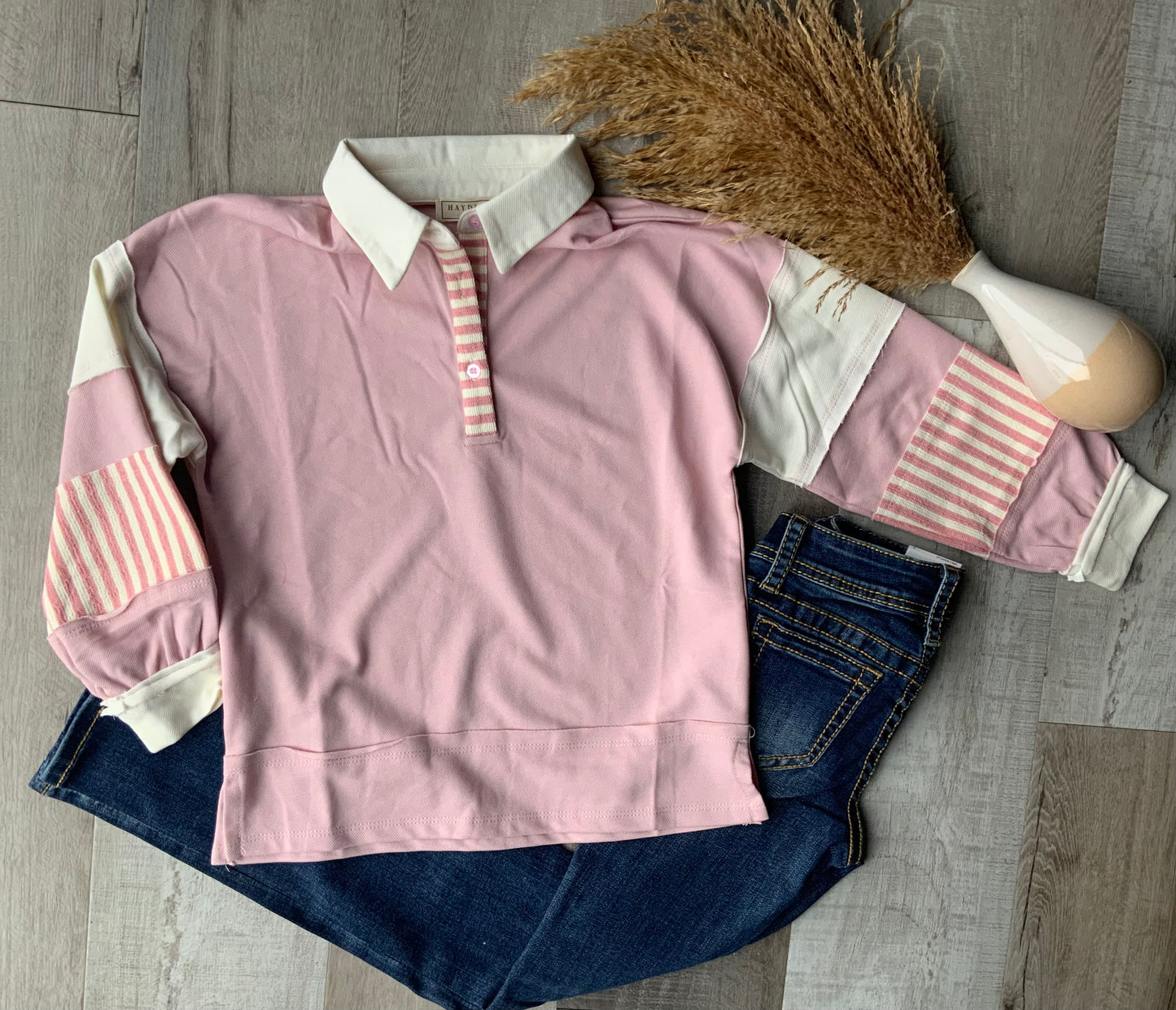 Mom & Me Collar Pale Pink Top