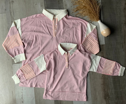 Mom & Me Collar Pale Pink Top