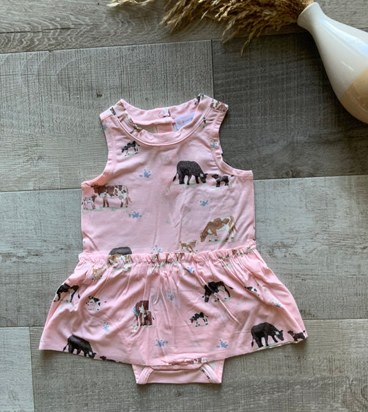 Cow Cutie Pink Baby Dress