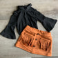 Tan Pocket Suede Skirt