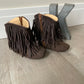 Little Pokes Chocolate Fringe Boots