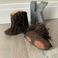 Little Pokes Chocolate Fringe Boots