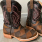 Patchwork Square Toe Boots