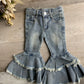 Light Was Denim Ruffle Bells