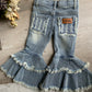 Light Was Denim Ruffle Bells