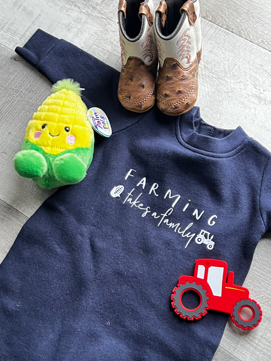 Farming Takes a Family Navy Romper