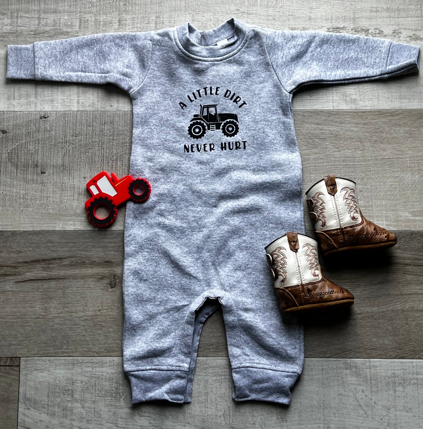 Dirt Never Hurt Sweatshirt Romper