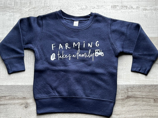 Farming Takes a Family Navy Crewneck Sweatshirt