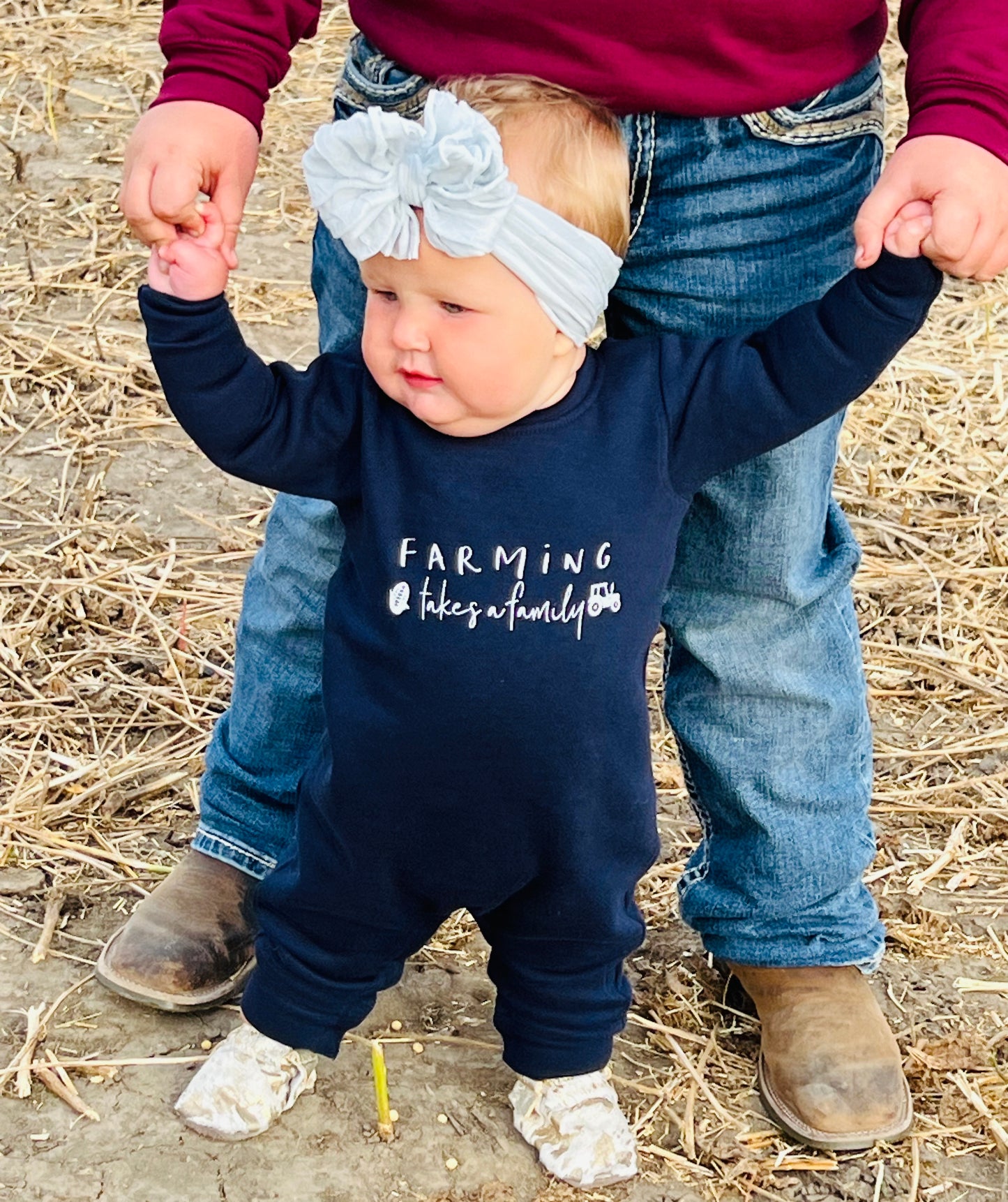 Farming Takes a Family Navy Romper