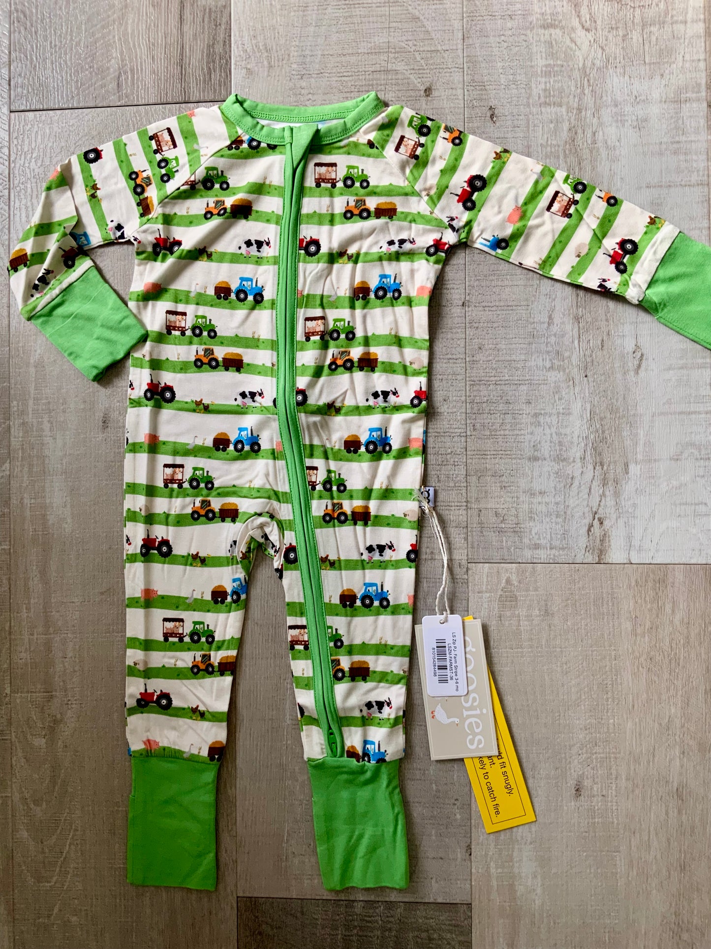Farm Stripe Zipper Pjs