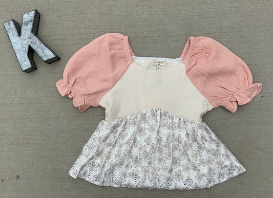 Peach & Ivory Blouse