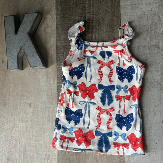 Red, White, & BOW Ribbed Tank