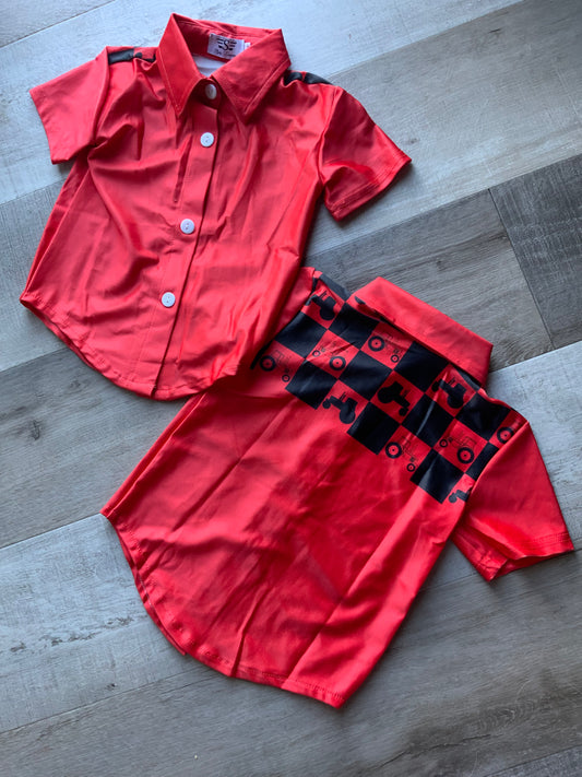 Red Tractor Collared Shirt