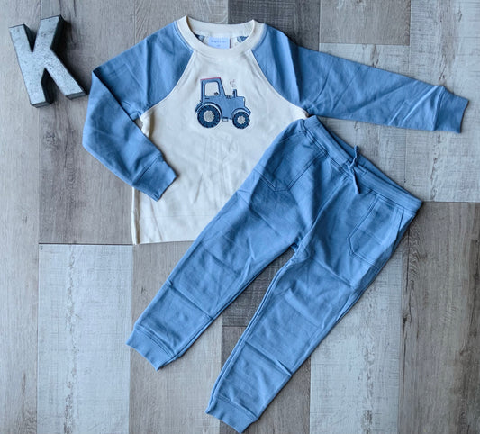 Blue Tractor Terry Jogger Set