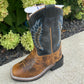 Brown Square Toe w/ Navy Top Boot