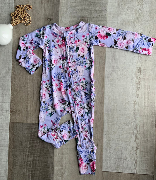 Emerson Floral Ruffle Zipper Sleeper