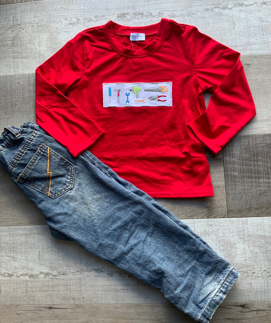Tool Appliqué Long Sleeve Top