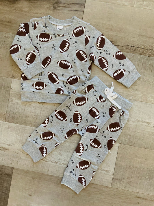Gray Football Jogger Set
