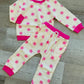 Pink & Beige Waffle Jogger Set