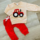 Red 3D Tractor Jogger Set