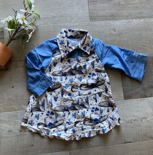 Rancher Cowgirl Pearl Snap Dress
