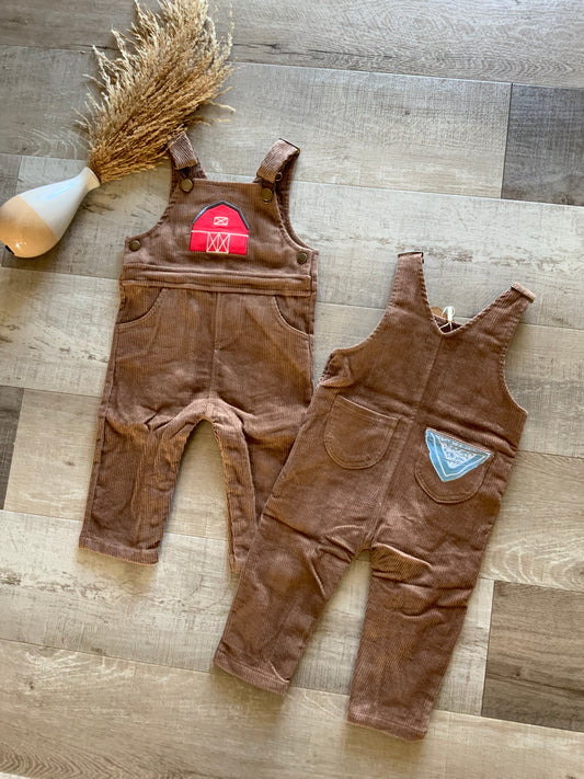 Little Farm Brown Corduroy Overalls