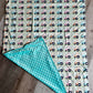 Aqua Tractor Minky Blanket