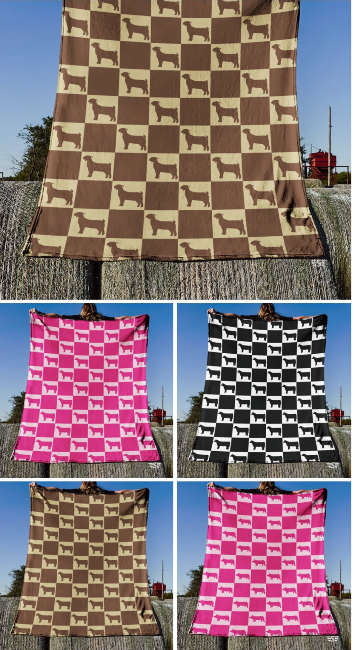 Livestock Checkered Blankets