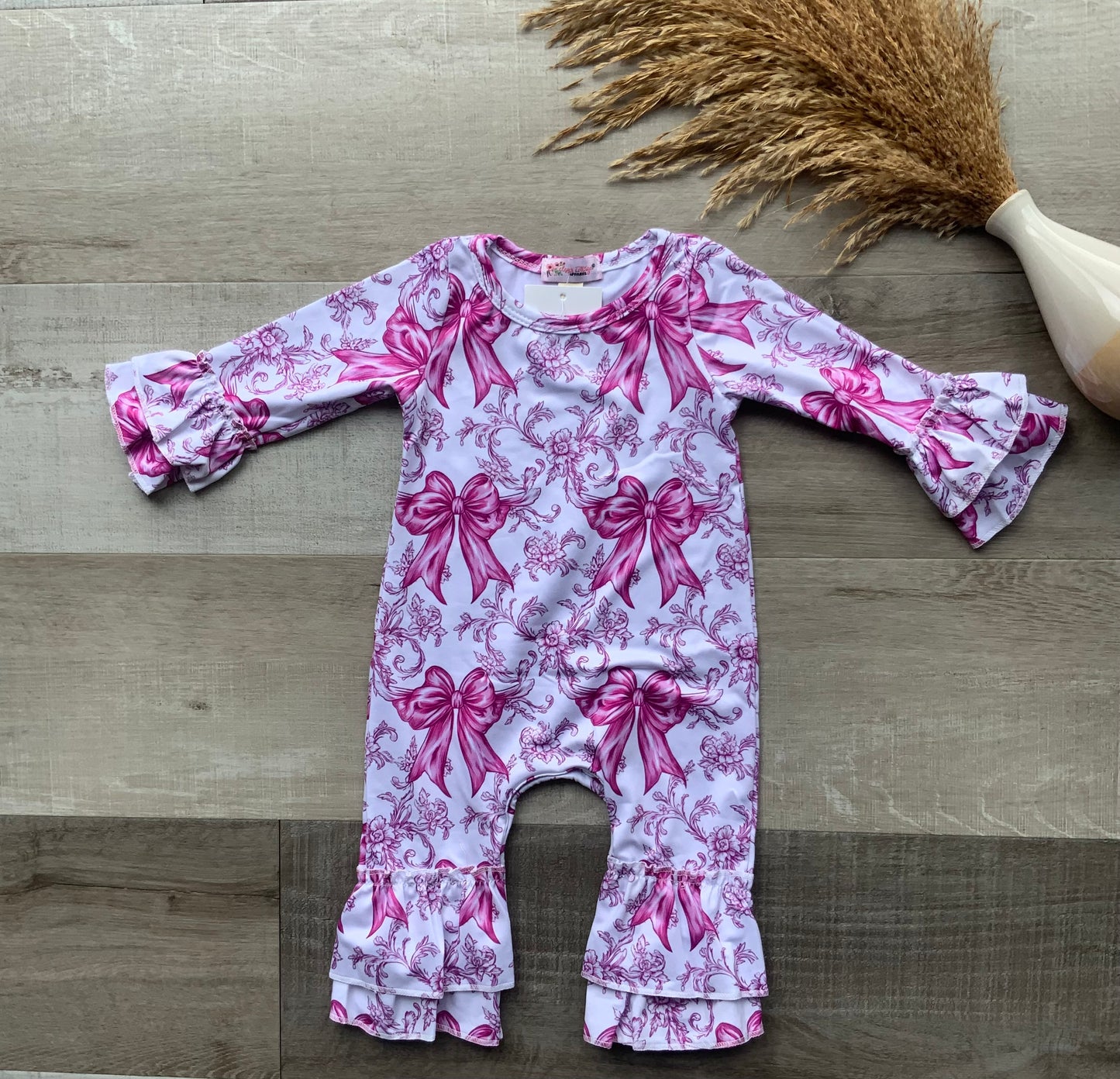 Magenta Coquette Ruffle Romper