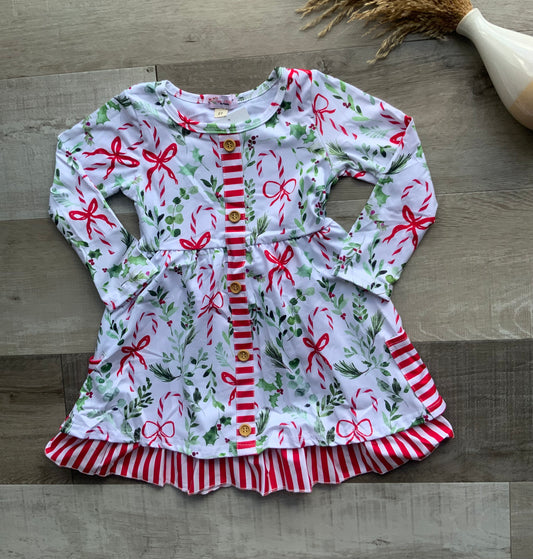 Whimsical Winter Candy Cane Dress