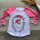 Plaid Santa Raglan Top