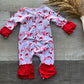 Twinkle Santa Bows Ruffle Romper