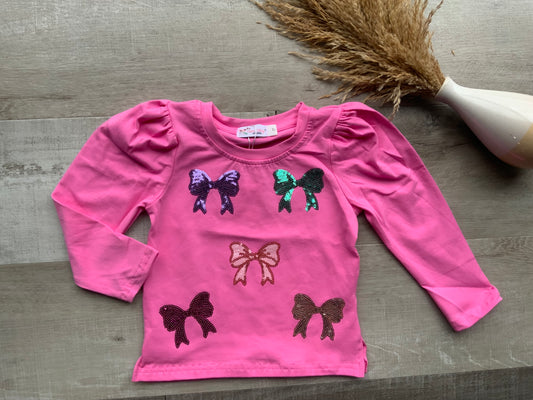 Coquette Bows Sequin Top