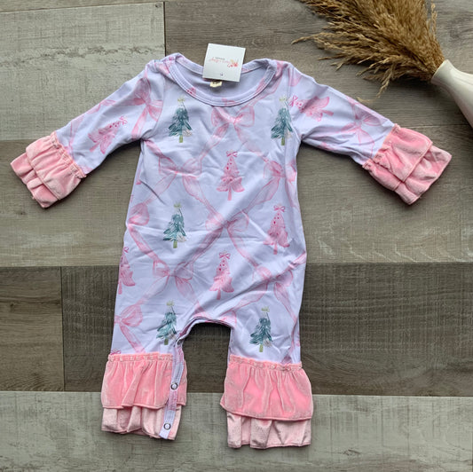 Blush Coquette Holiday Ruffle Romper