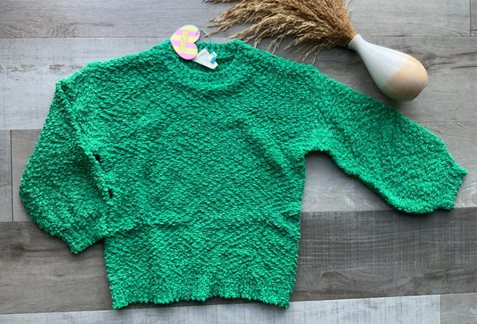 Kelly Green Popcorn Sweater
