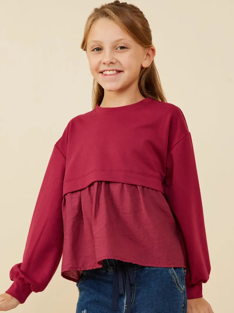Berry French Terry Blend Top