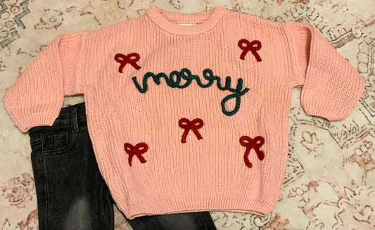 Merry Bows Oversized Sweater