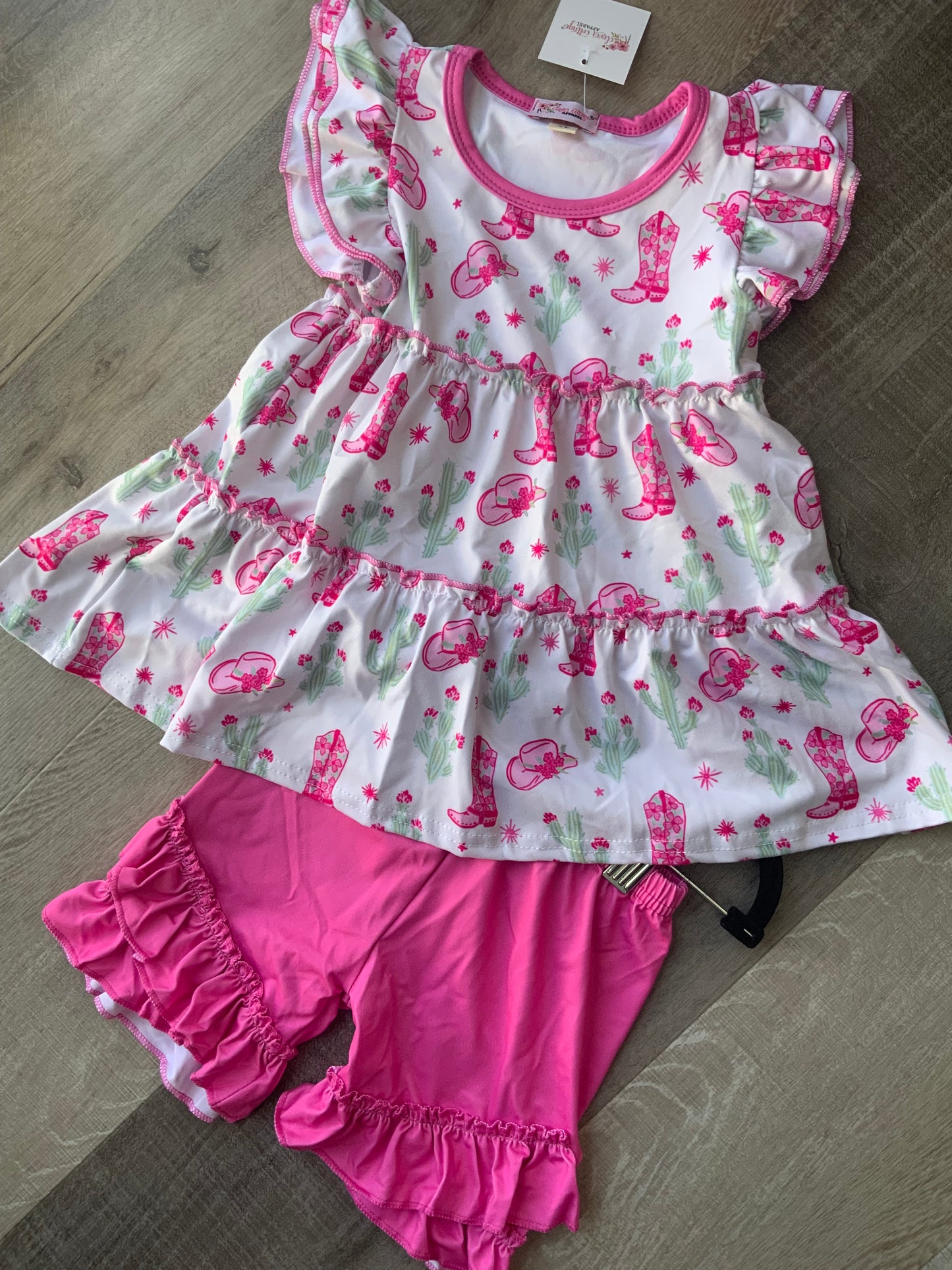 Pink Cactus Blossom Shorts Set