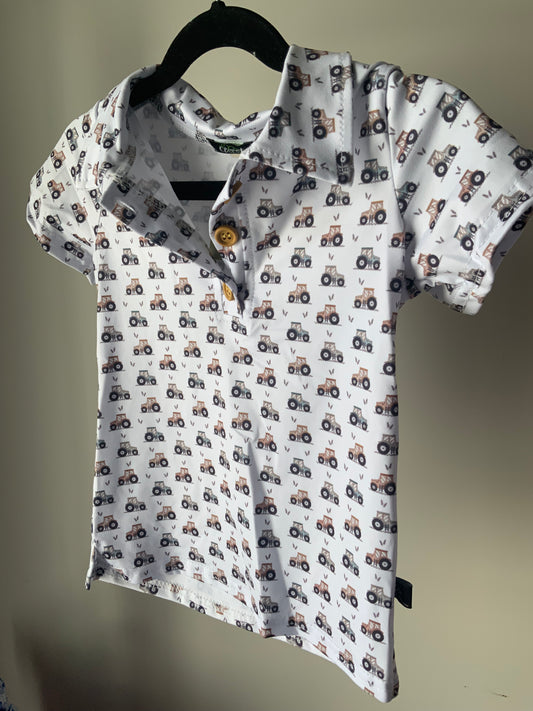 Tiny Tractor Collar Shirt